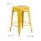 Flash Furniture 24" Yellow Metal Stool-Teak Poly Seat CH-31320-24-YL-PL2T-GG - alternate 7